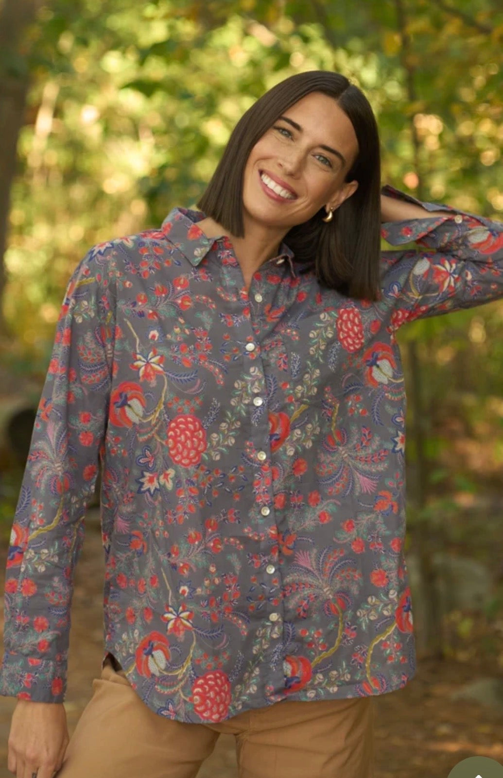 Good Boyfriend Shirt - Vine and Leaf Dove Grey