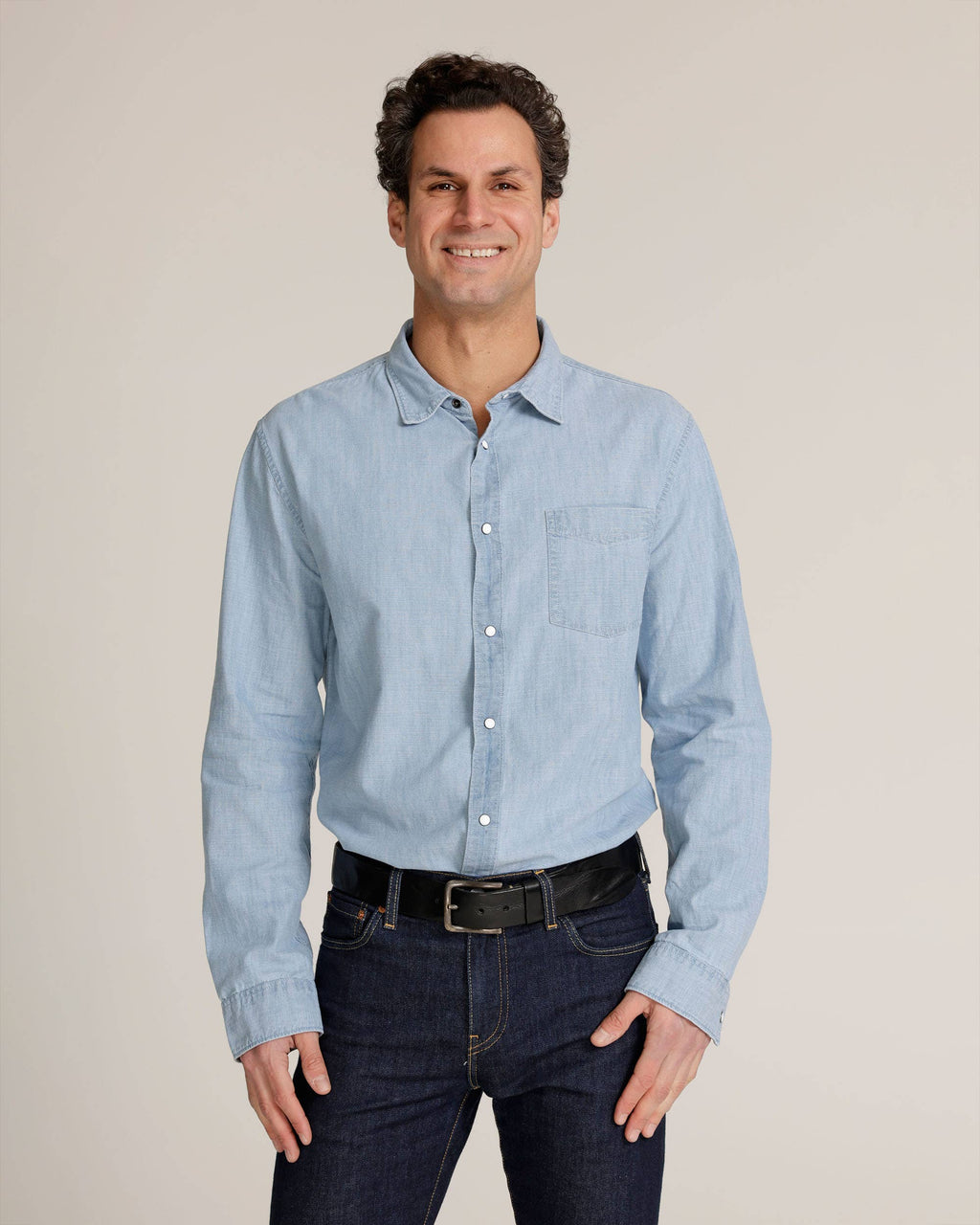Flagler | Denim Long-sleeve Men's Shirt with Buttons