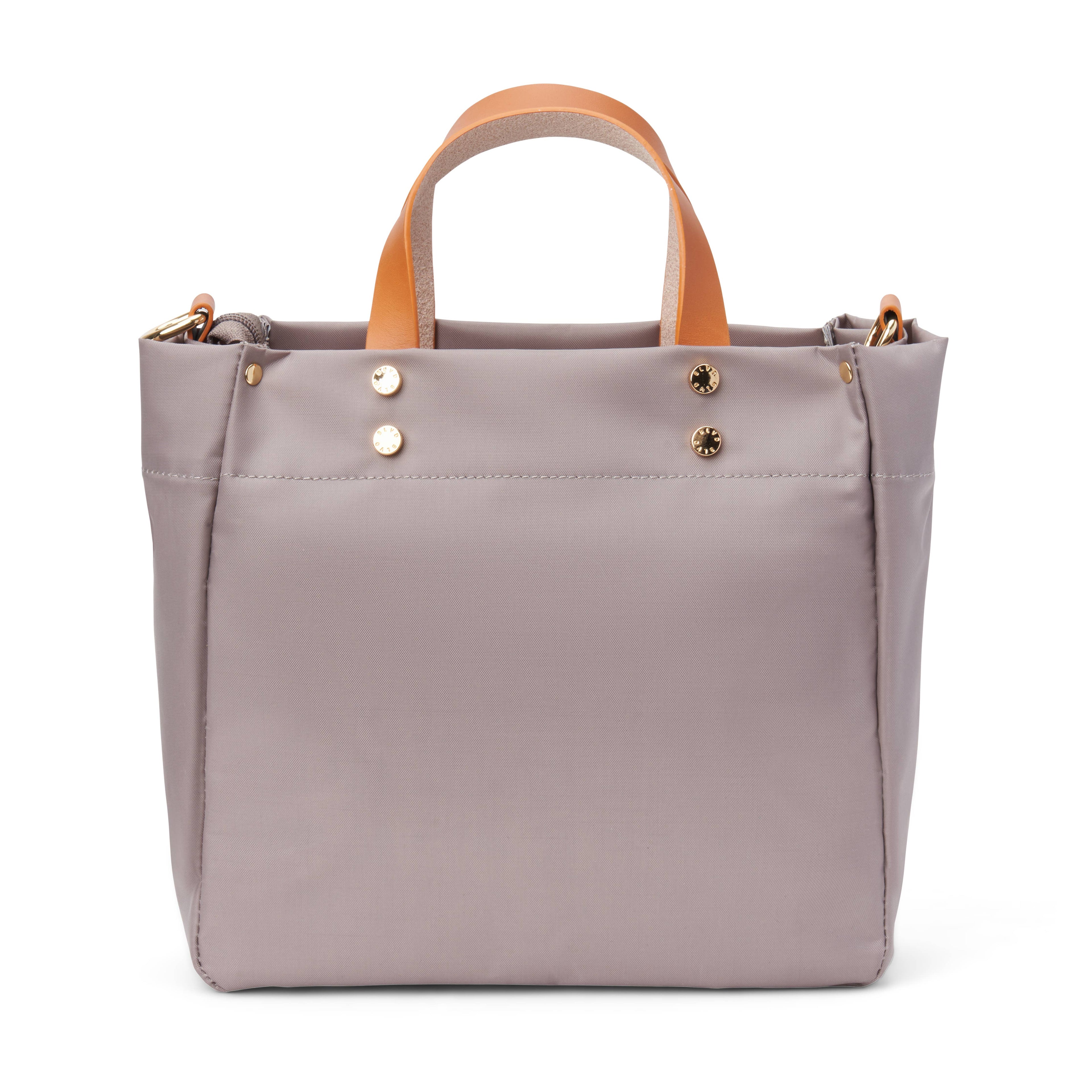 "Joey" Taupe Nylon Tote with Leather Accents