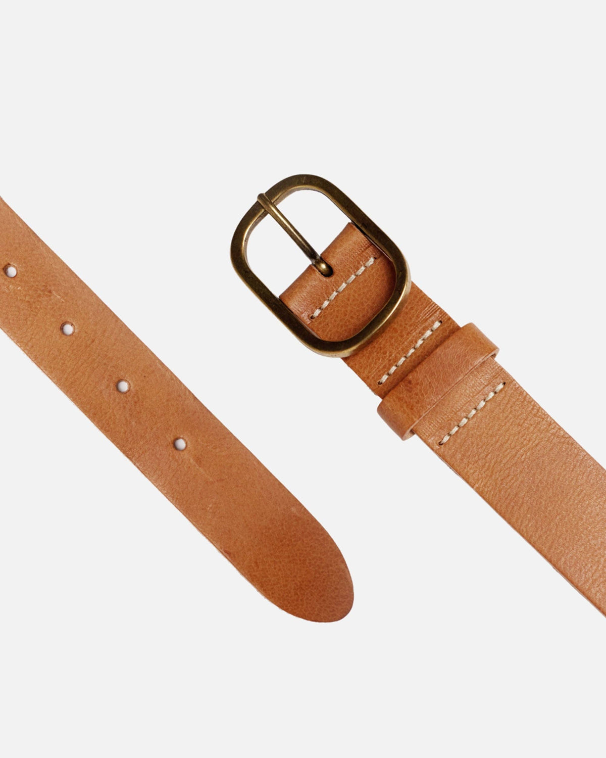 Marin | Gold Oval Buckle Design Statement Leather Belt Women