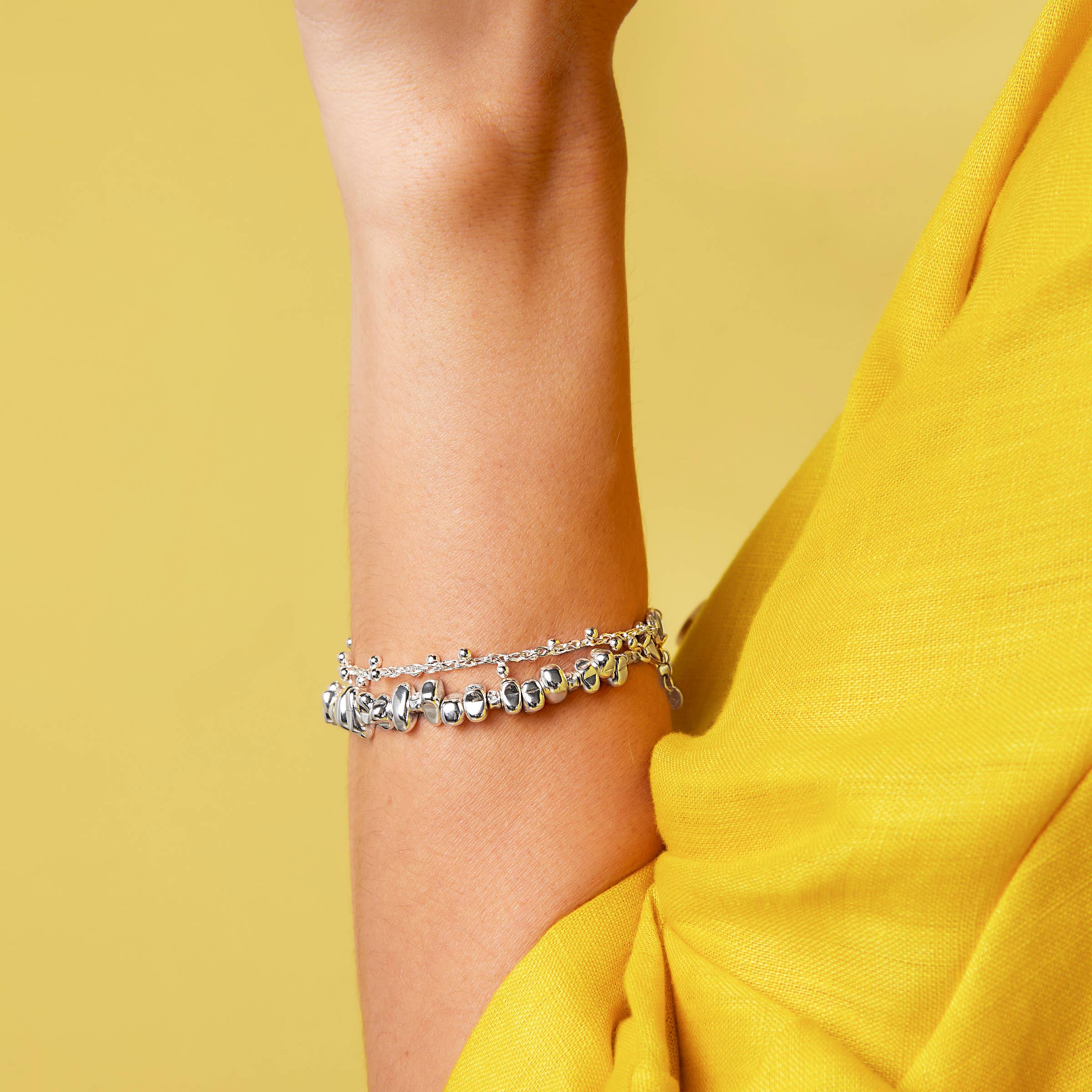 Silpada 'Collected Beauty'  Silver Hematite Bracelet. 7.5"