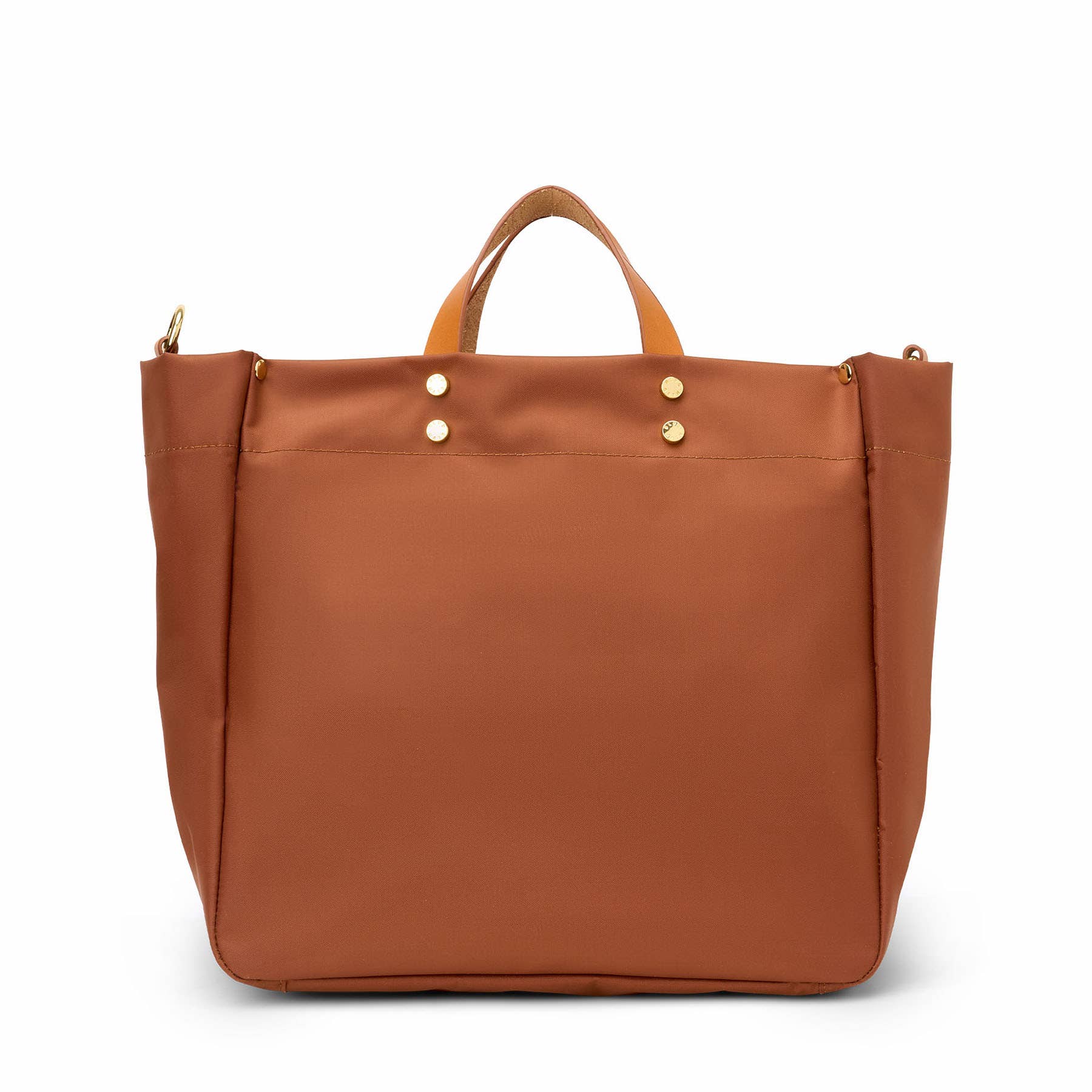 "Codie" Cognac Nylon Tote with Leather Accents