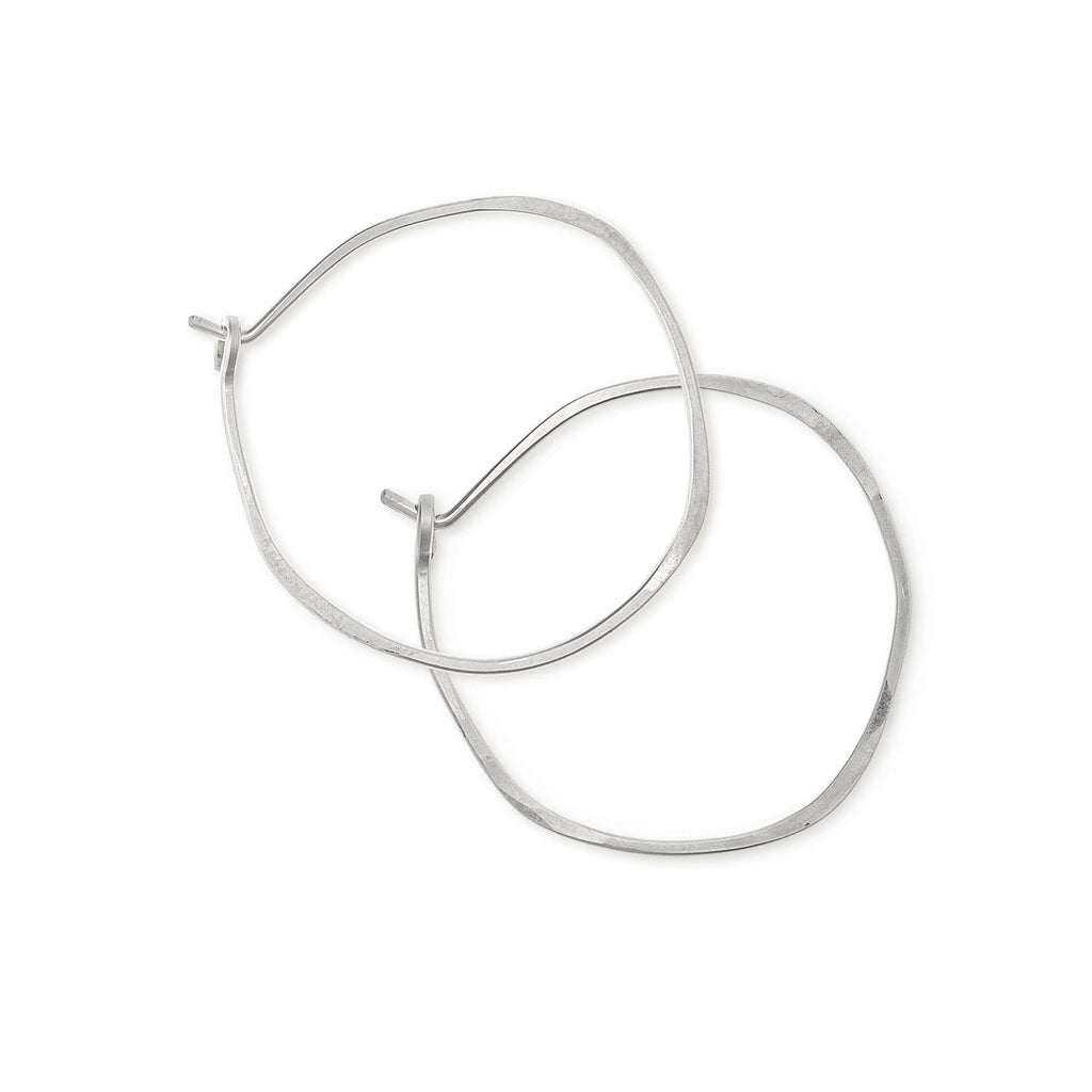 Minimal Imperfect Hoop Earrings - SMALL ORGANIC CIRCLE