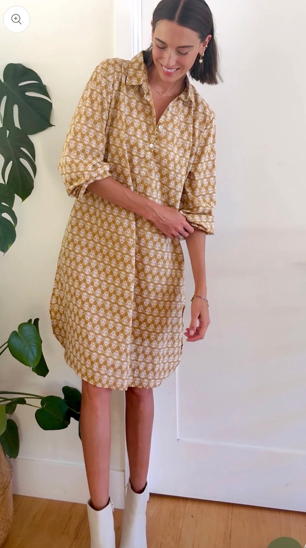Good Boyfriend Shirtdress - Bee Happy Honeycomb