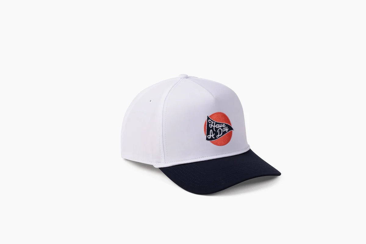 Have a Day Drink Rope Hat - White & Navy