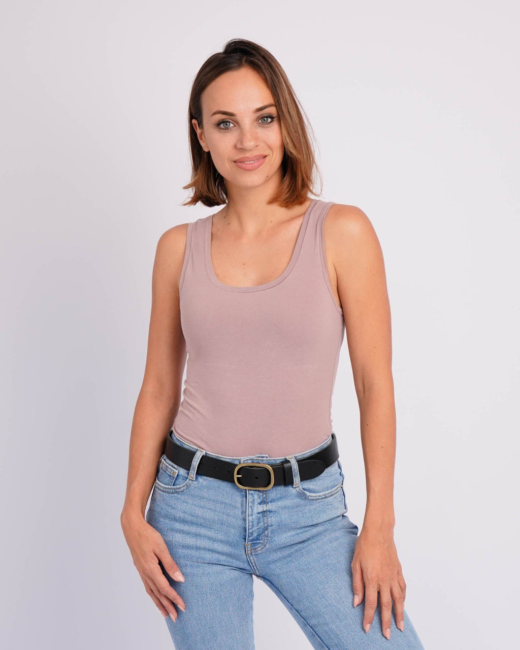 Marin | Gold Oval Buckle Design Statement Leather Belt Women