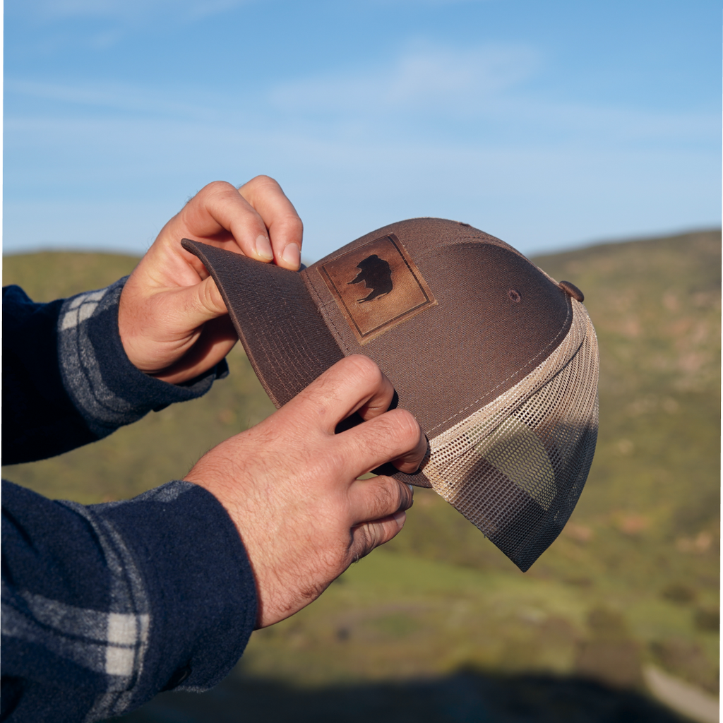 Buffalo Hat - Leather Patch Trucker Cap