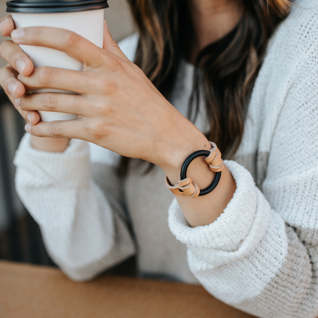 Equestrian-Inspired Chinati O-Ring Leather Bracelet