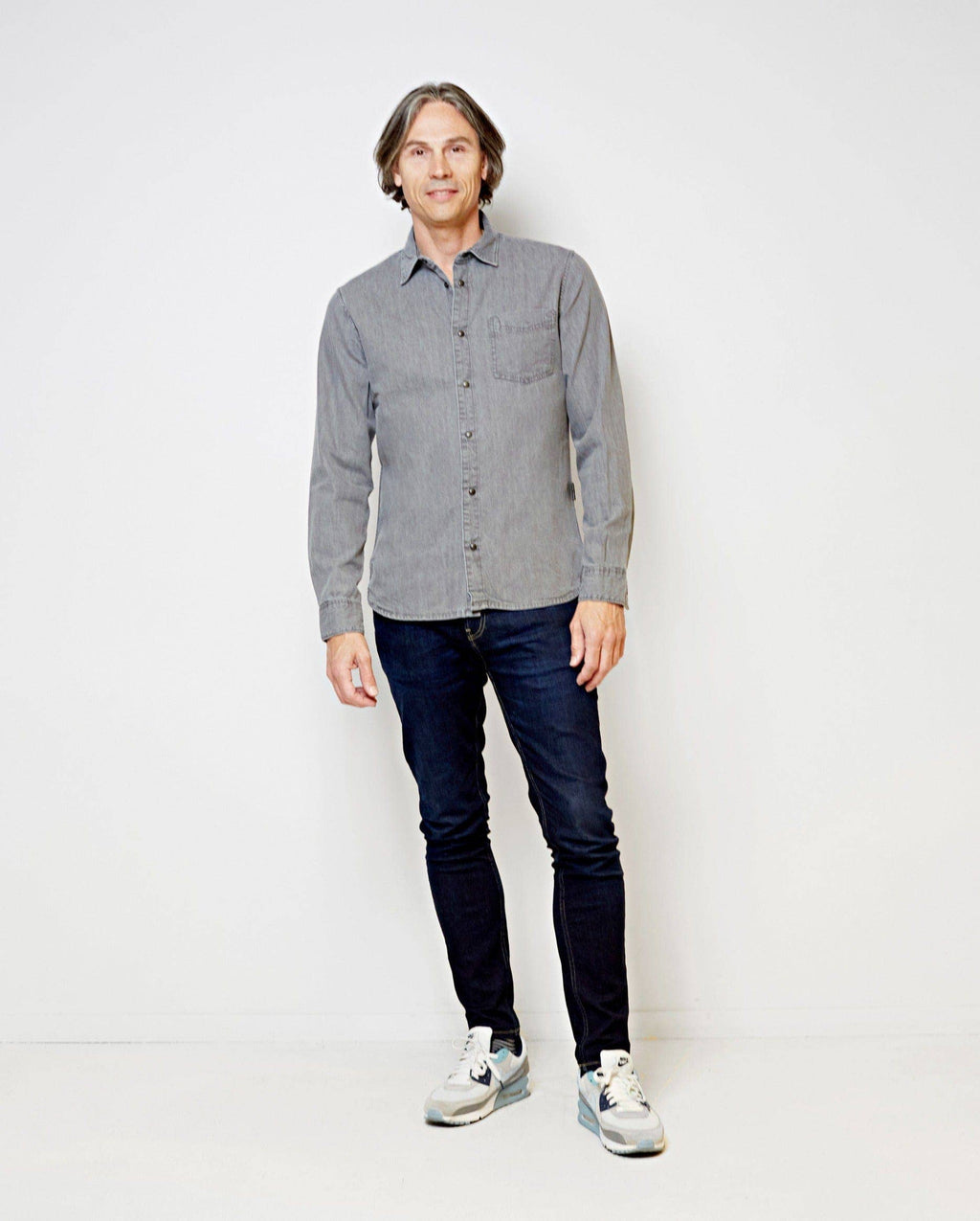 Flagler | Denim Long-sleeve Men's Shirt with Buttons