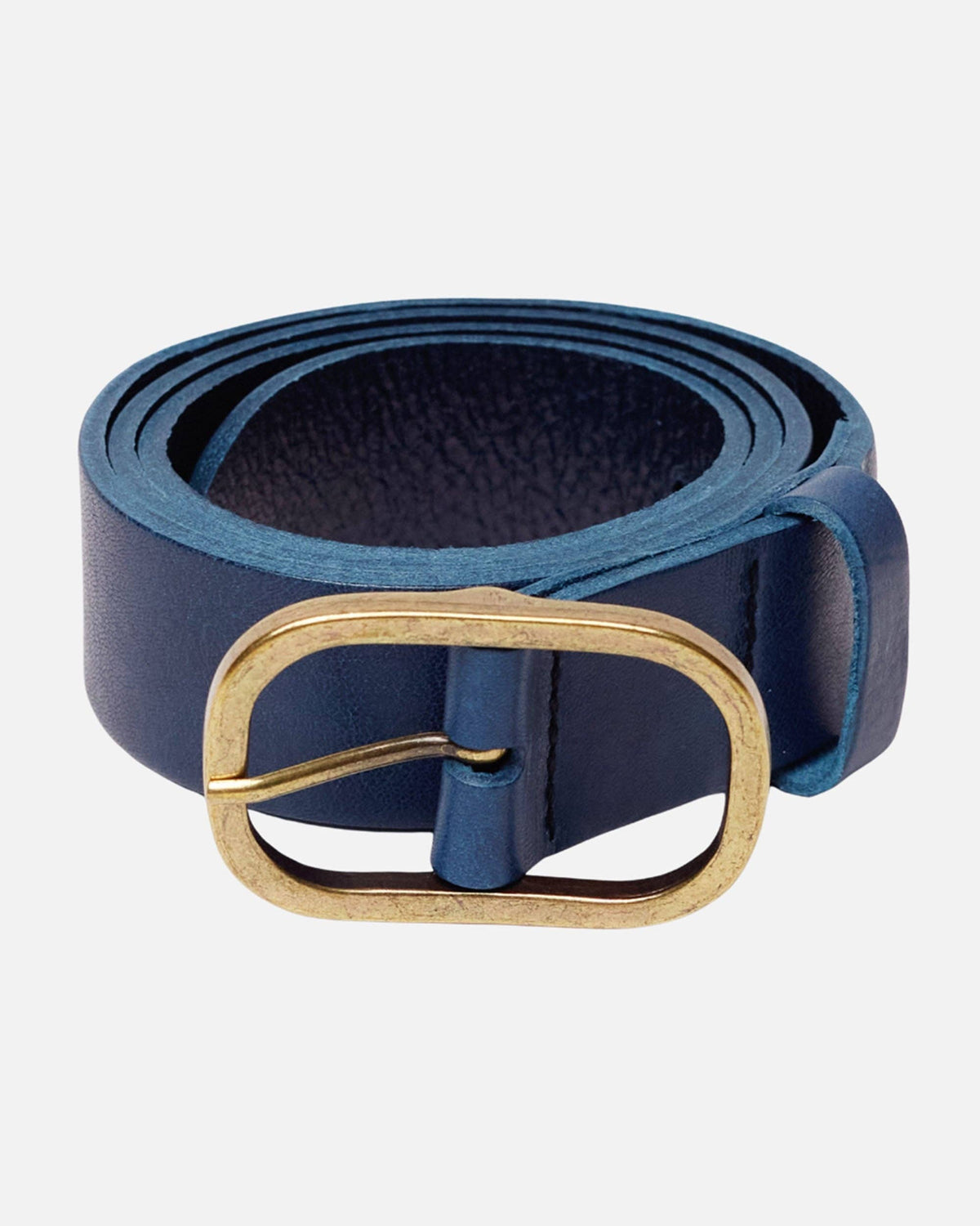 Marin | Gold Oval Buckle Design Statement Leather Belt Women