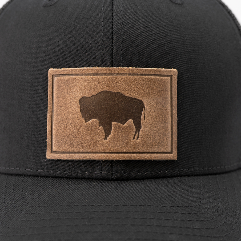 Buffalo Hat - Leather Patch Trucker Cap