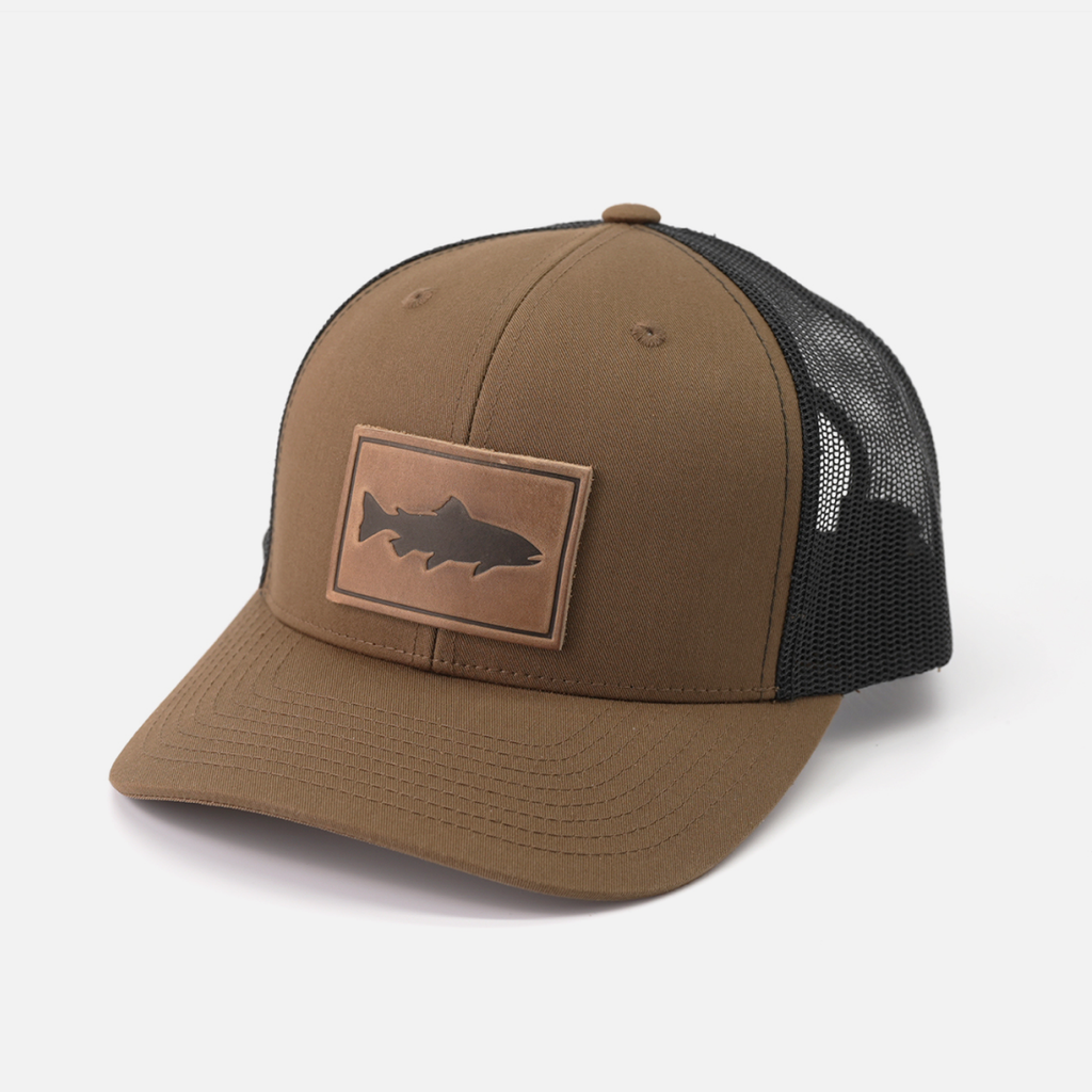 Trout Hat - Leather Patch Trucker Cap