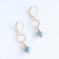 Lagoon Blue Little Gemstone Drop Earrings - Gold Filled