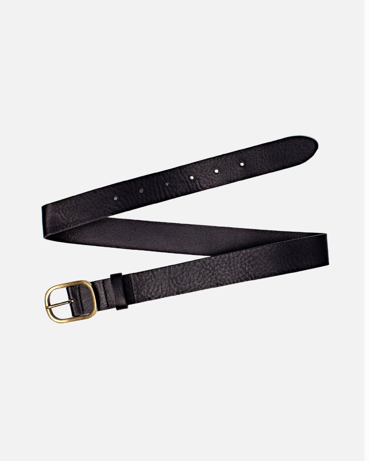 Marin | Gold Oval Buckle Design Statement Leather Belt Women