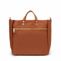 "Codie" Cognac Nylon Tote with Leather Accents