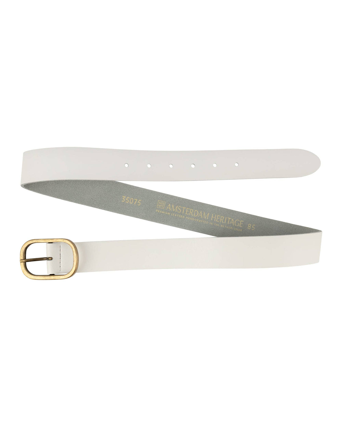 Marin | Gold Oval Buckle Design Statement Leather Belt Women