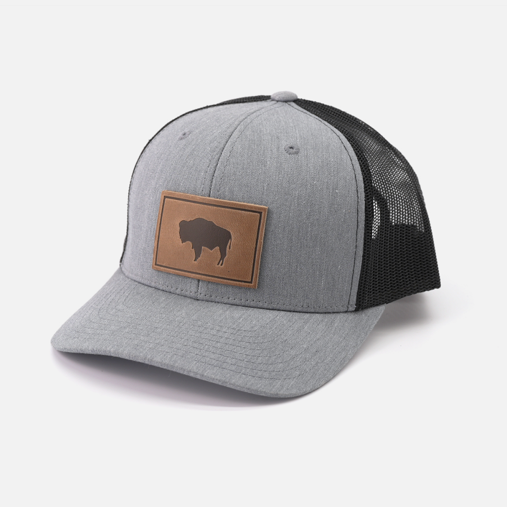 Buffalo Hat - Leather Patch Trucker Cap