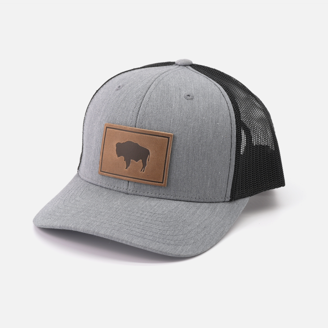 Buffalo Hat - Leather Patch Trucker Cap