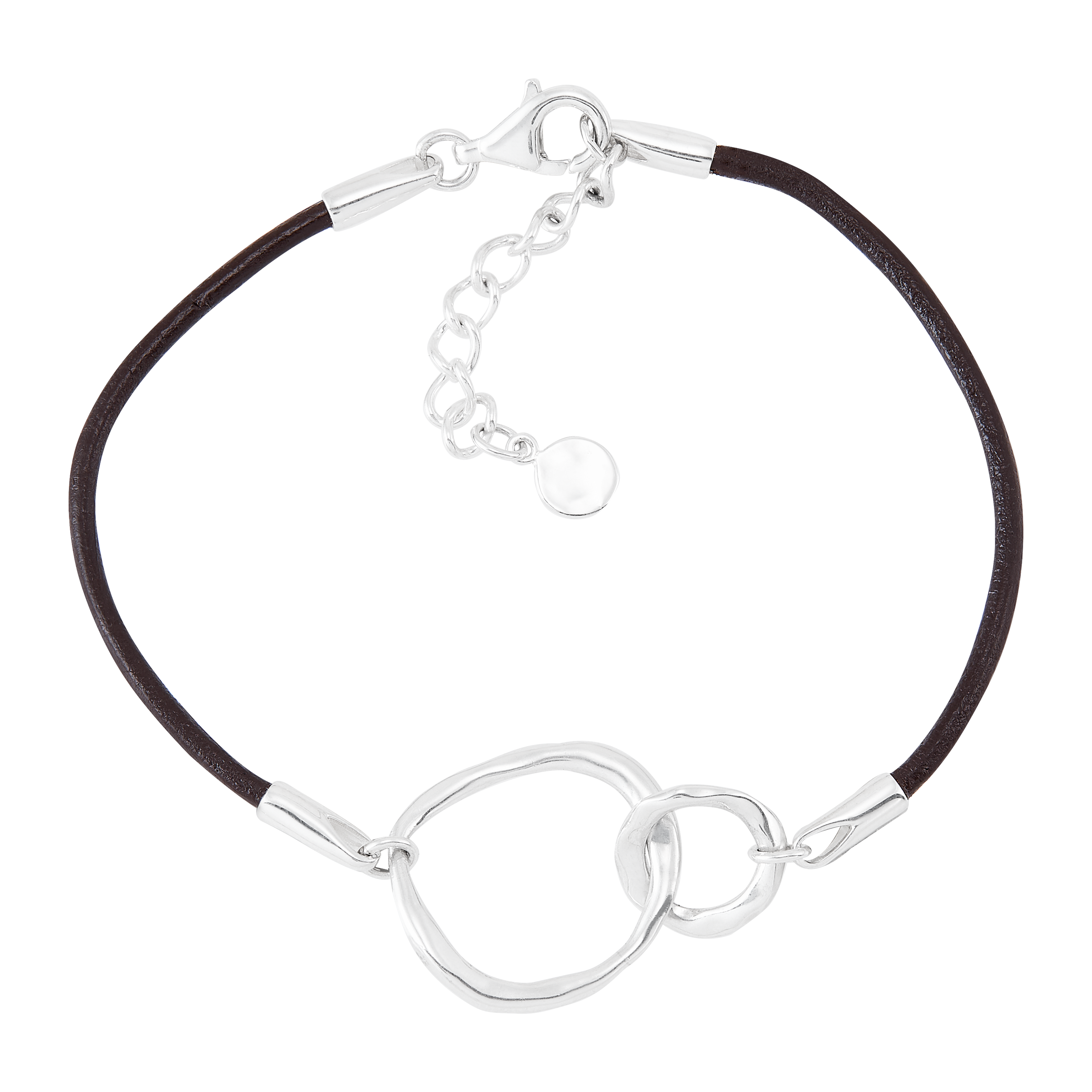 Silpada 'We Go Together' Silver Leather Bracelet, 7" + 1"
