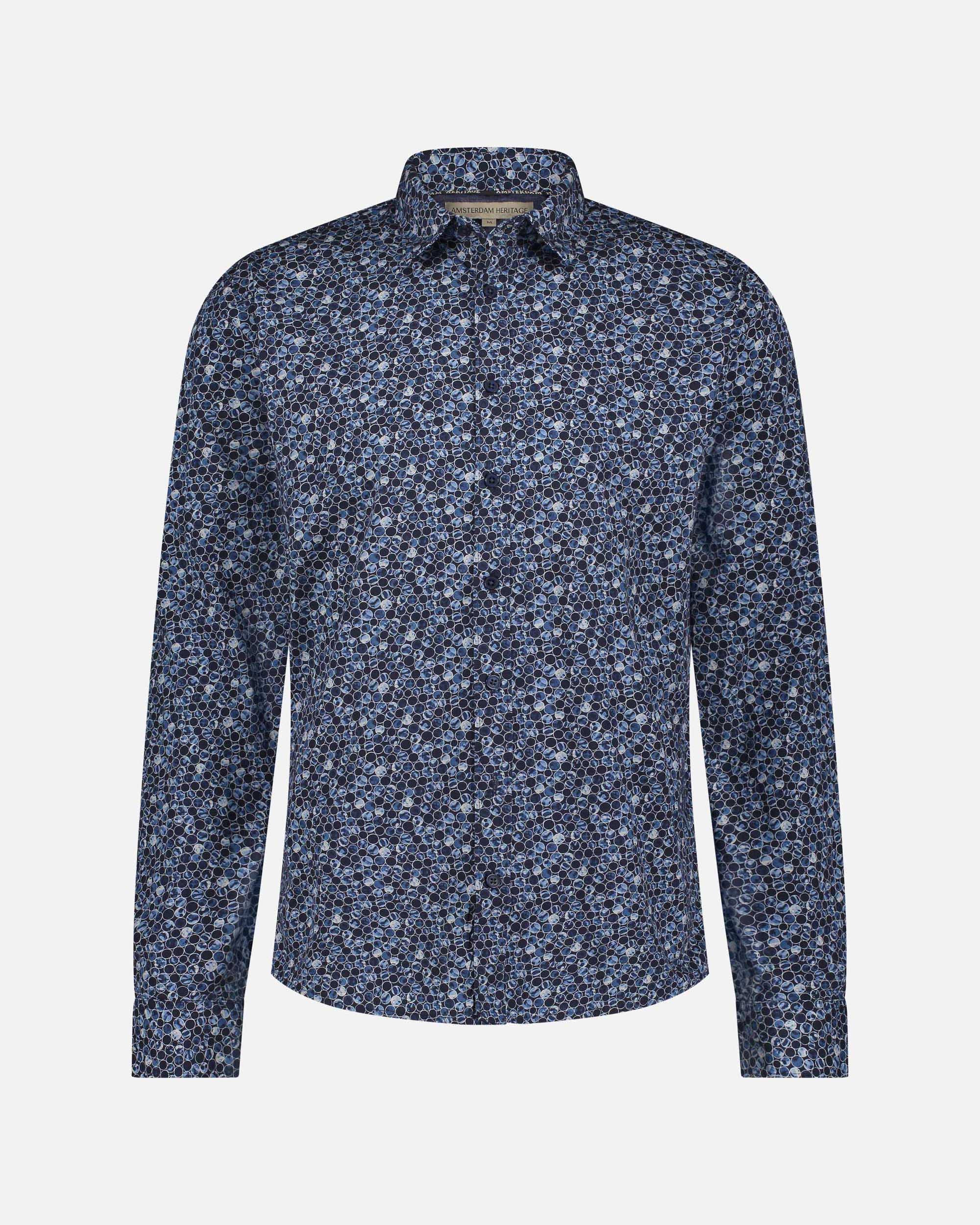 Fontainebleau | Blue Circles Men's Elevated Printed Shirt