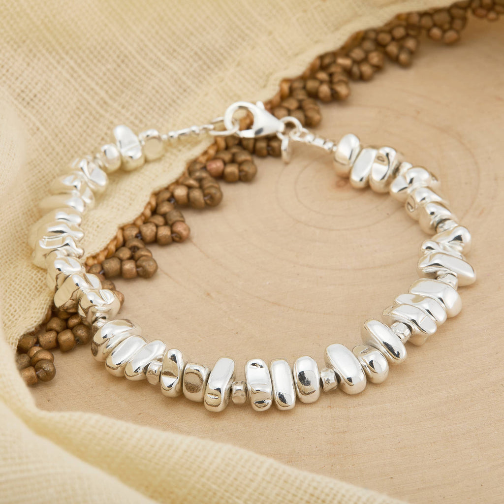 Silpada 'Collected Beauty'  Silver Hematite Bracelet. 7.5"