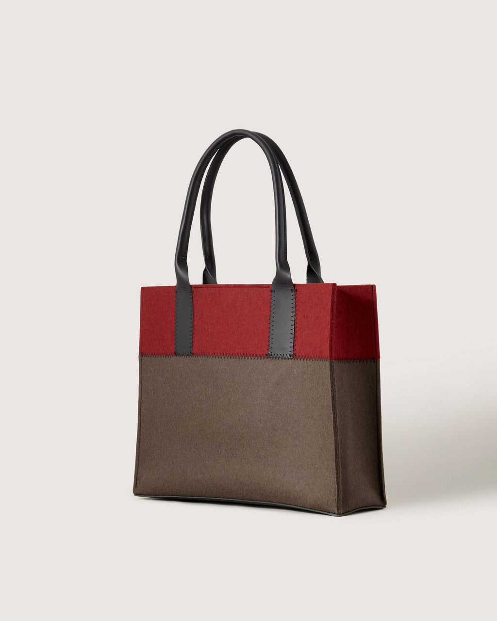 Jaunt Merino Wool Midi Tote - Tobacco / Cherry Black