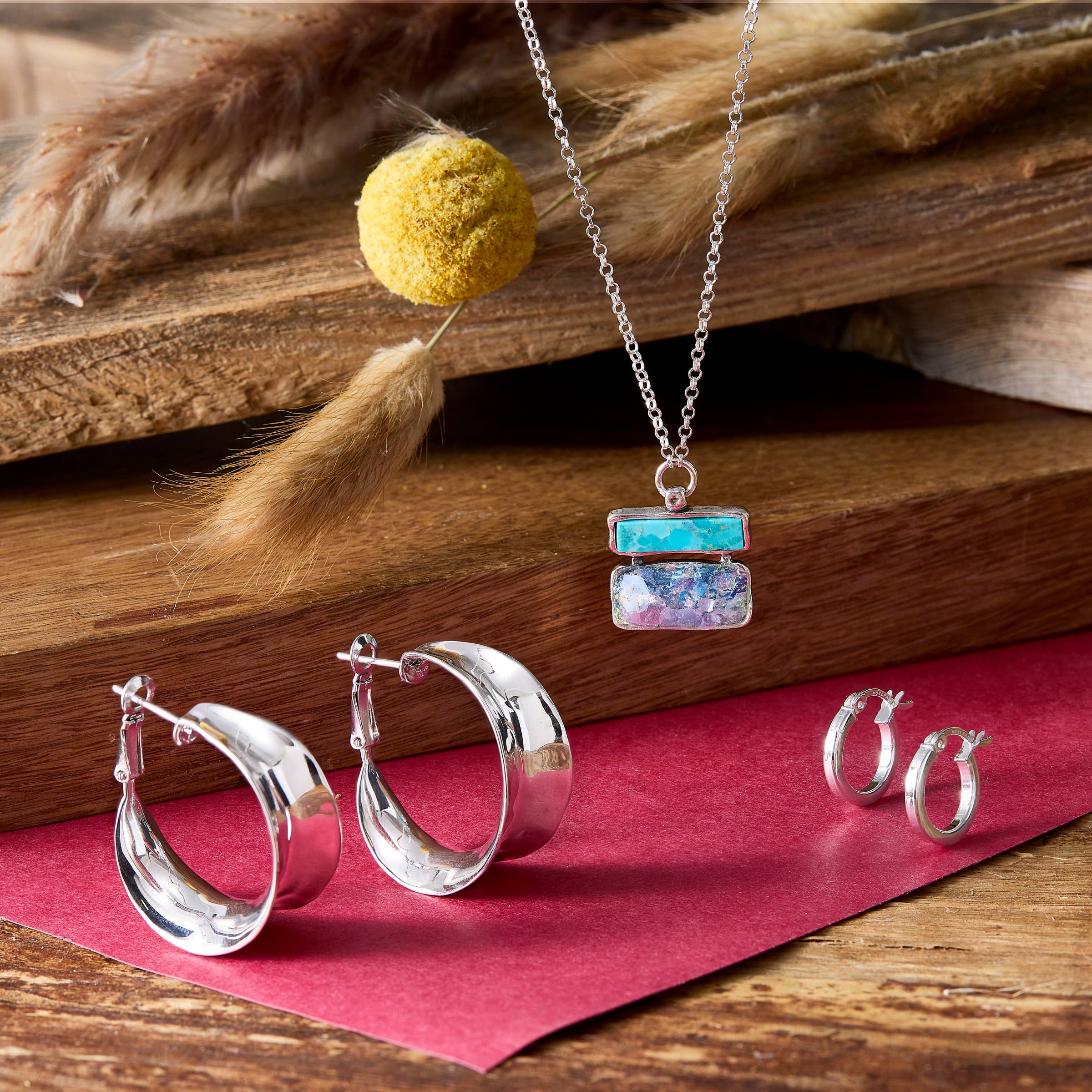 Silpada 'Squared Off' Hoop Earrings in Sterling Si