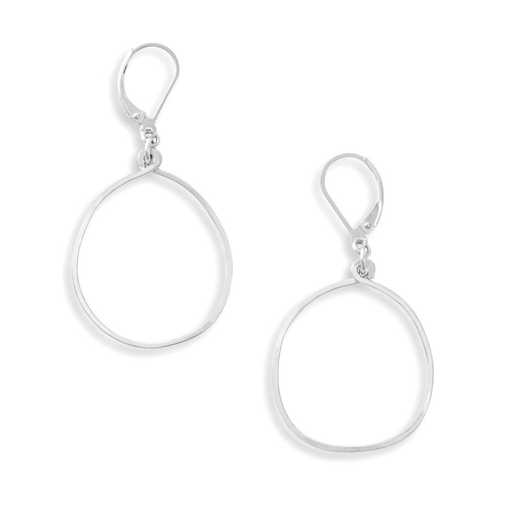 Roam Earrings, Organic Open Circle Dangle - LAST CHANCE