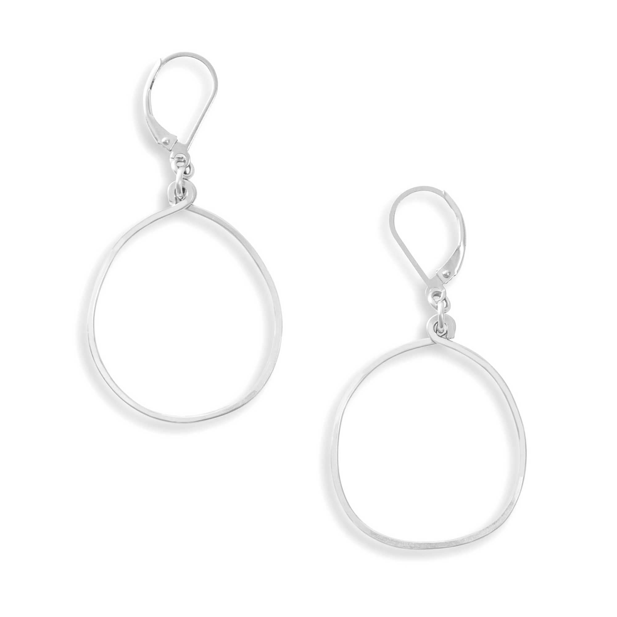 Roam Earrings, Organic Open Circle Dangle - LAST CHANCE