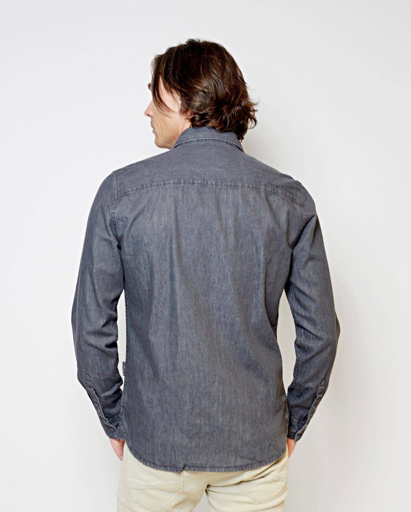 Flagler | Denim Long-sleeve Men's Shirt with Buttons