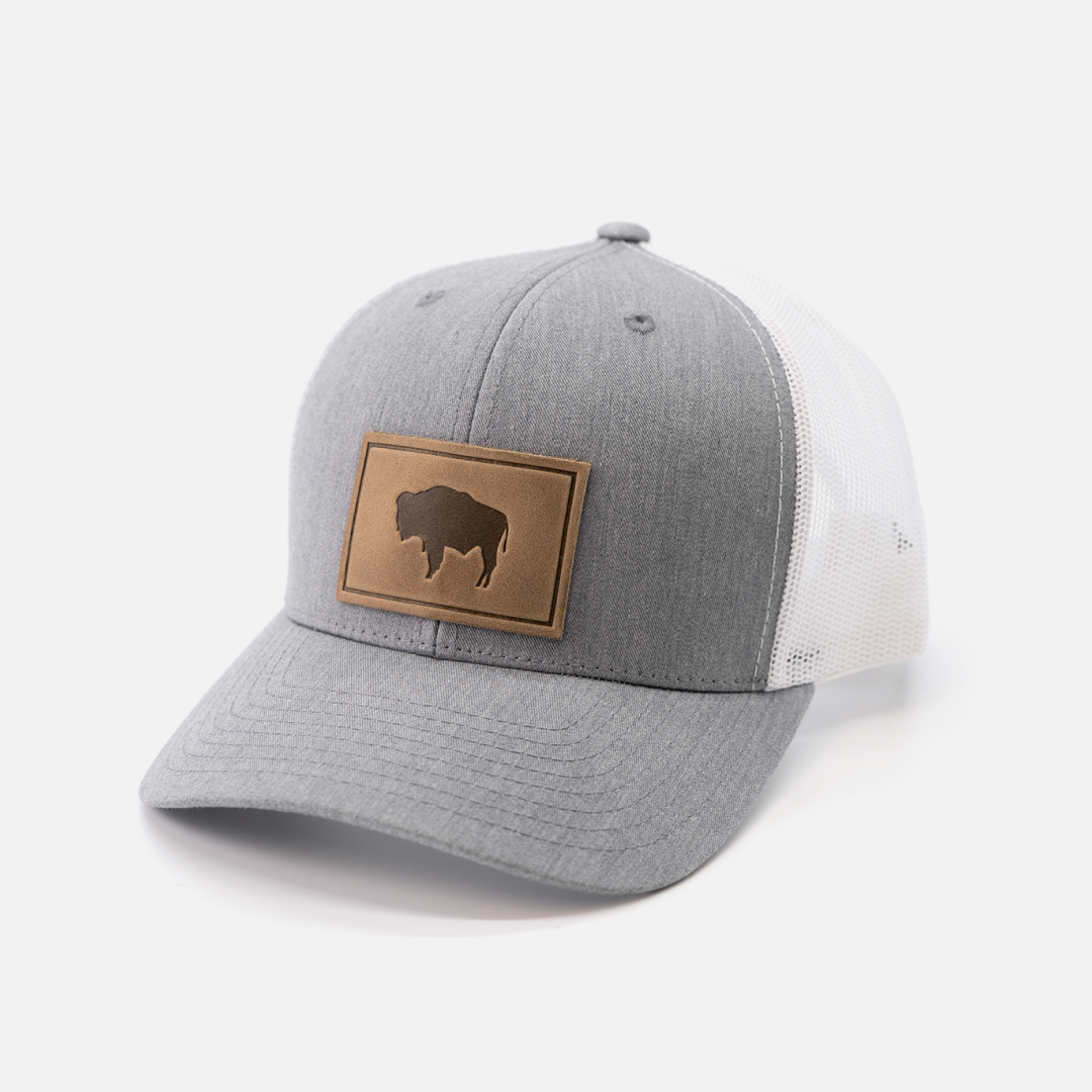 Buffalo Hat - Leather Patch Trucker Cap