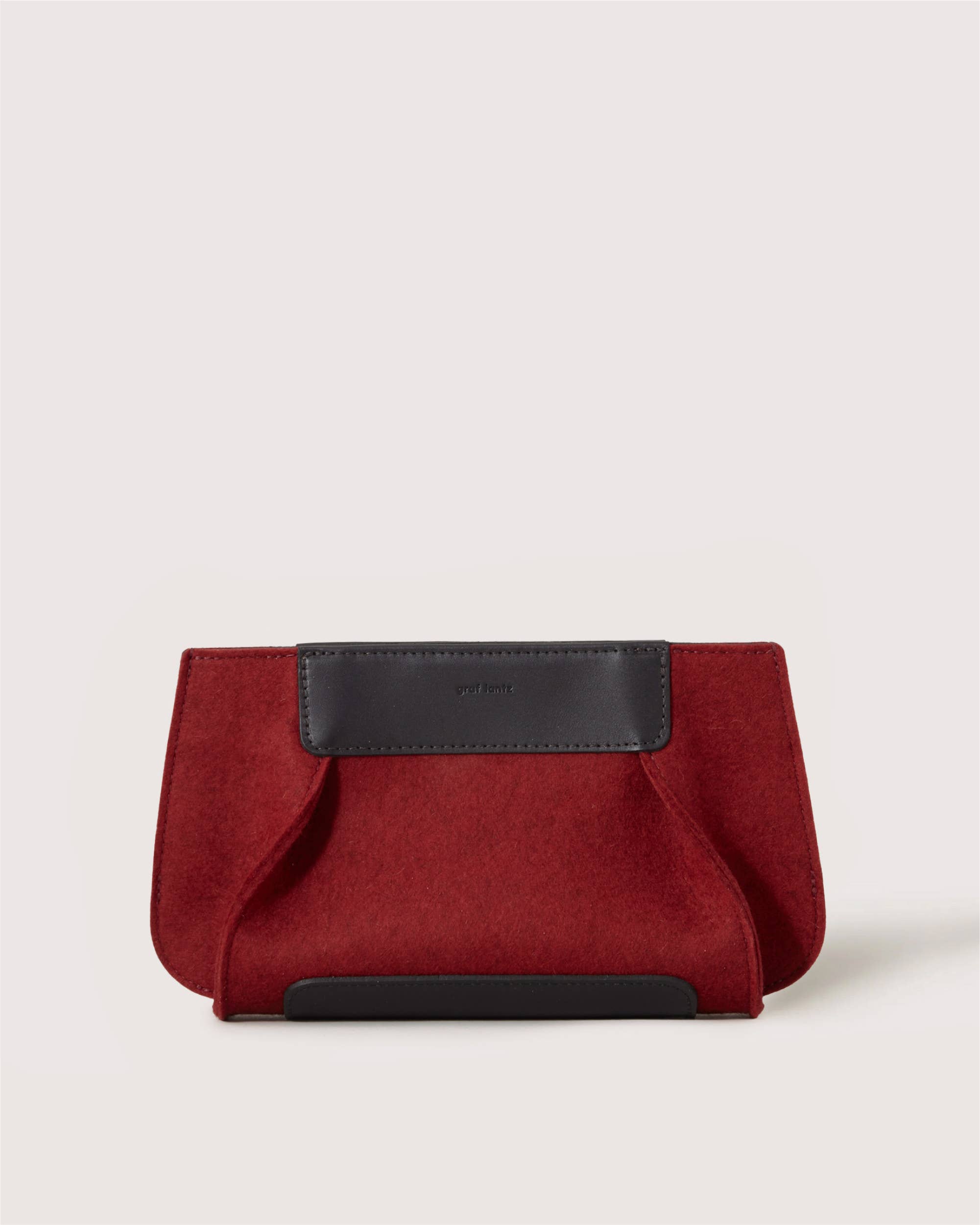 Frankie Merino Wool Clutch - Cherry Black
