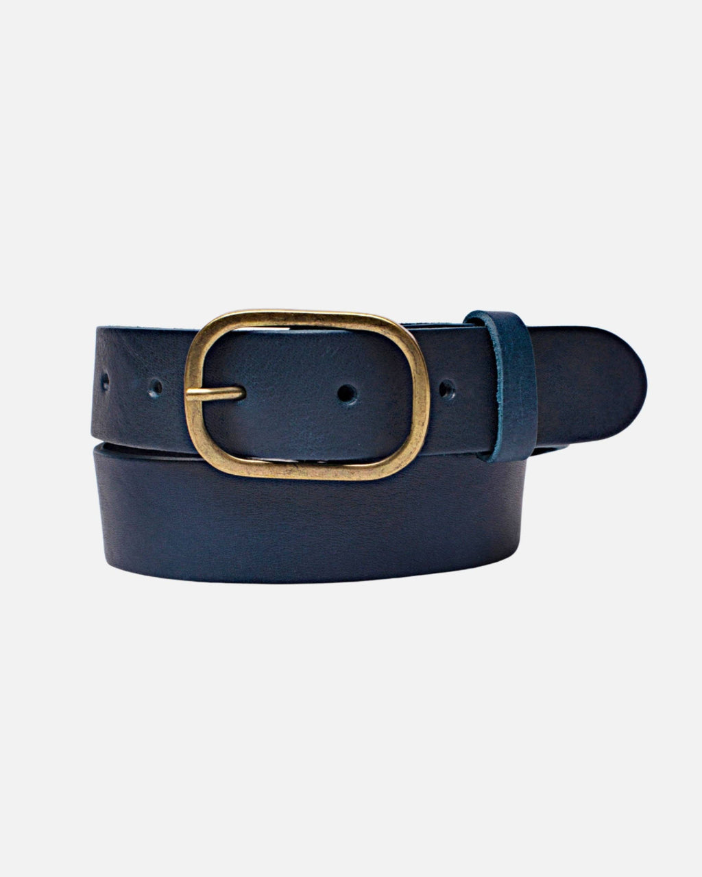 Marin | Gold Oval Buckle Design Statement Leather Belt Women