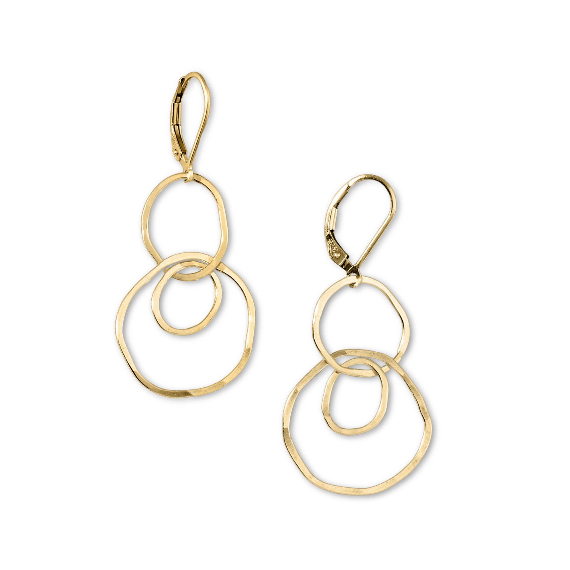 ELEMENT Linked Hammered Circles Earrings | silver or gold