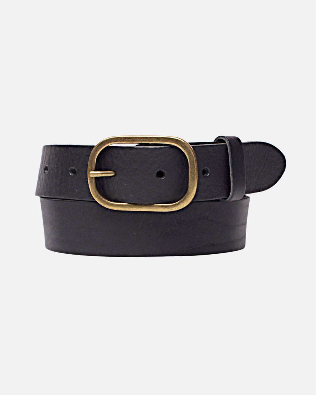 Marin | Gold Oval Buckle Design Statement Leather Belt Women