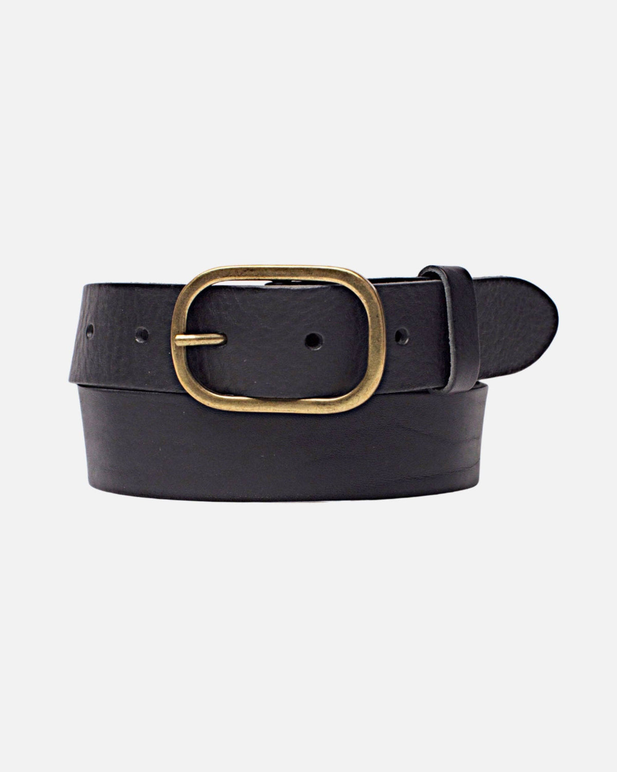 Marin | Gold Oval Buckle Design Statement Leather Belt Women