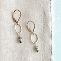 Tidal Green Little Gemstone Drop Earrings - Gold Filled