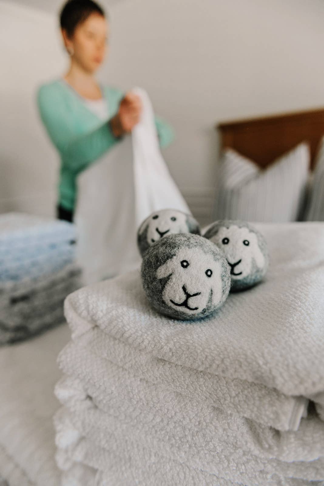 "Smiling Sheep" Hand-Felted Dryer Balls