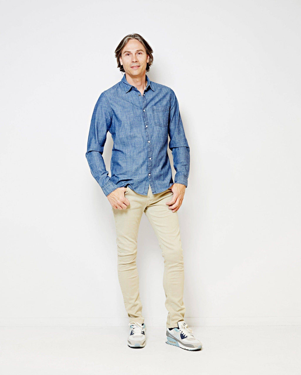 Flagler | Denim Long-sleeve Men's Shirt with Buttons