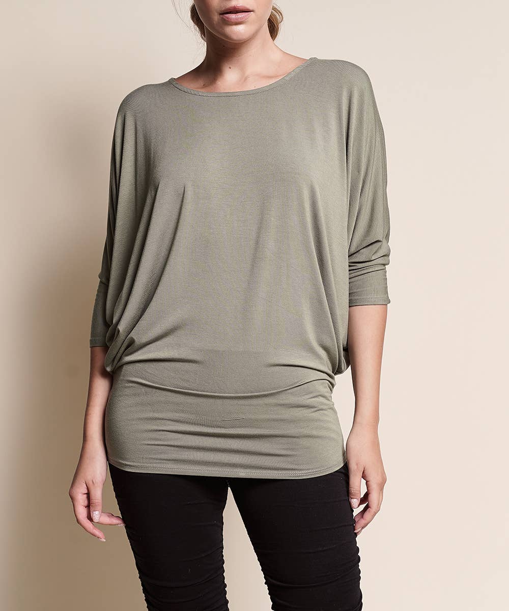 BAMBOO  DOLMAN DRAPE TUNIC