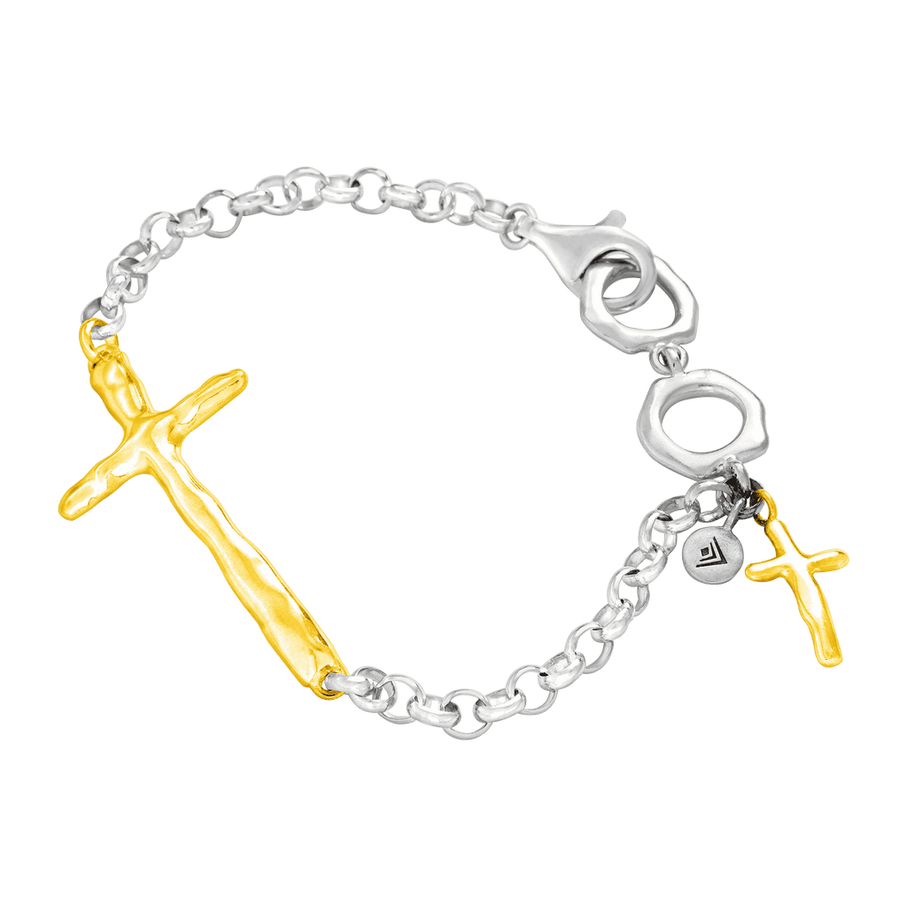 Silpada 'In Good Faith' Organic Cross Bracelet in Sterling S