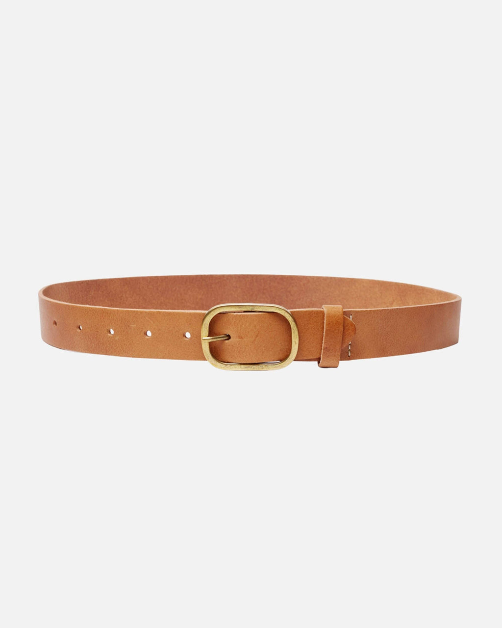 Marin | Gold Oval Buckle Design Statement Leather Belt Women