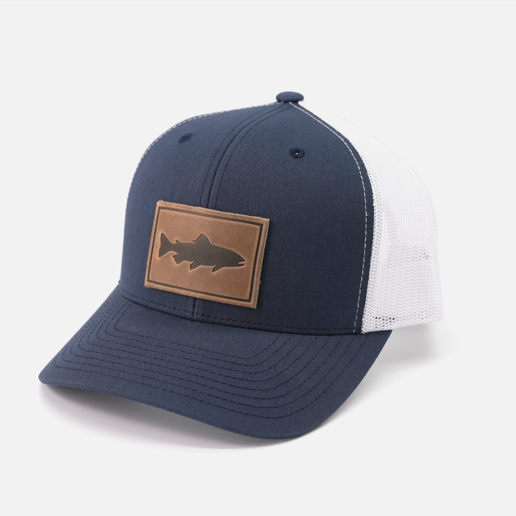 Trout Hat - Leather Patch Trucker Cap