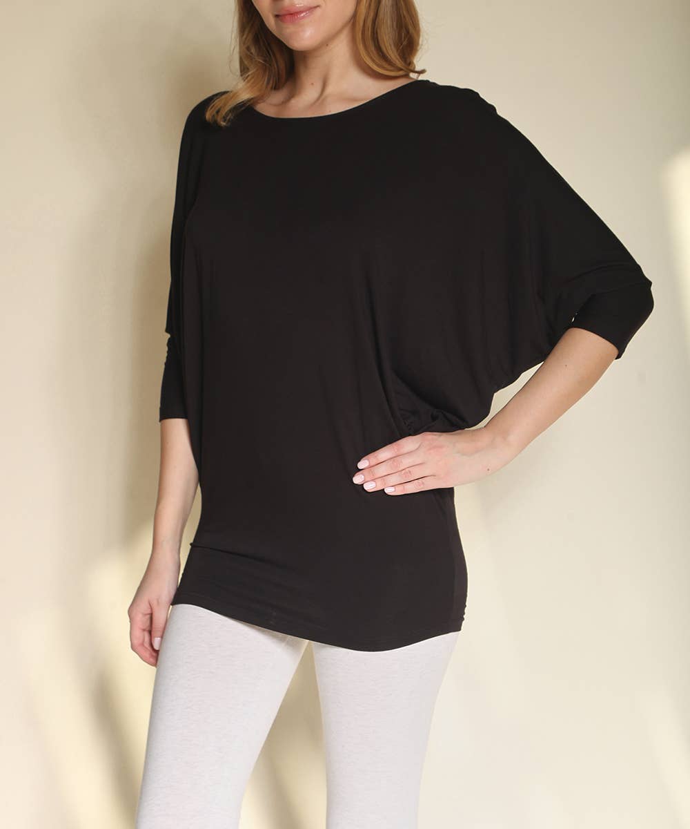 BAMBOO  DOLMAN DRAPE TUNIC