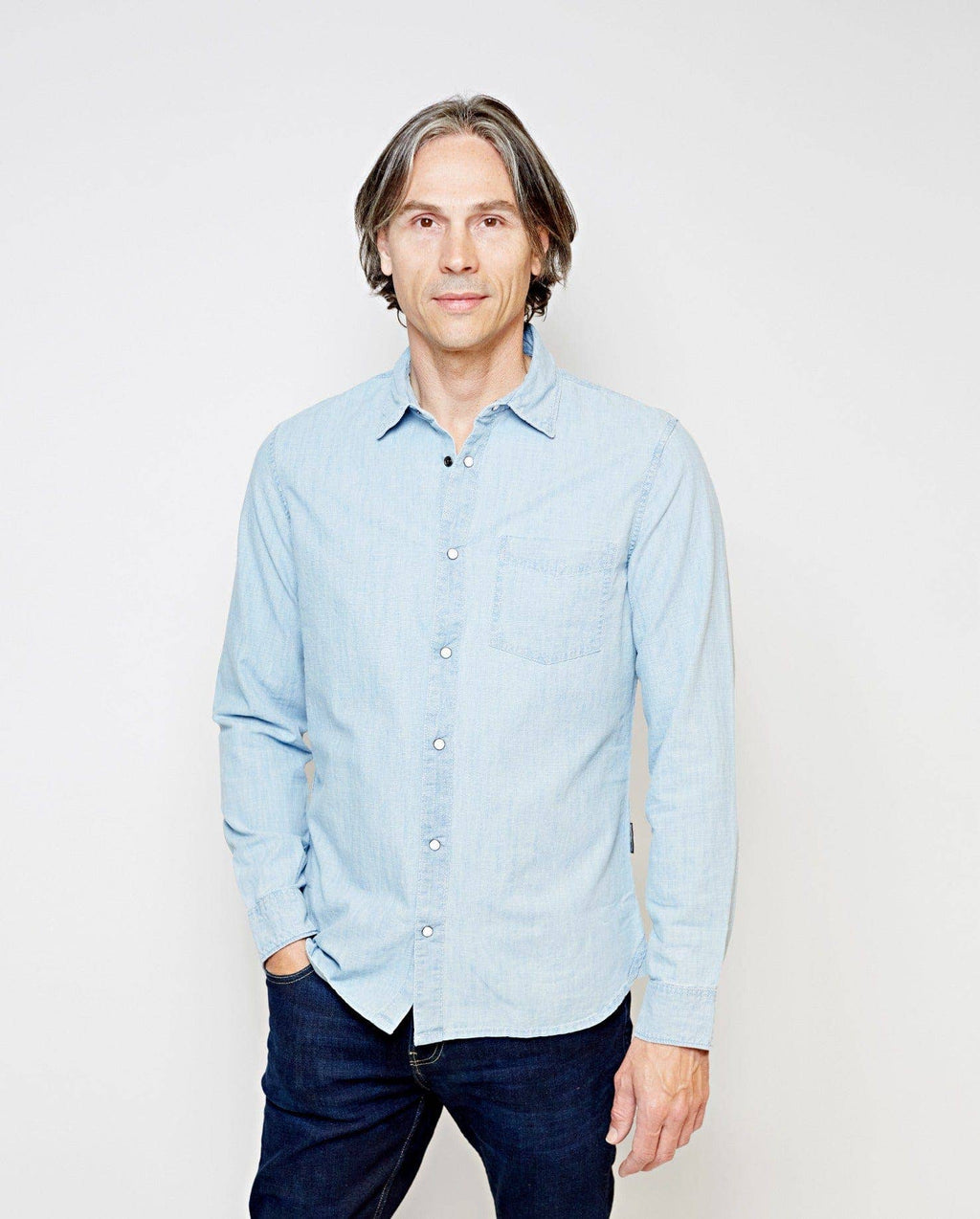 Flagler | Denim Long-sleeve Men's Shirt with Buttons