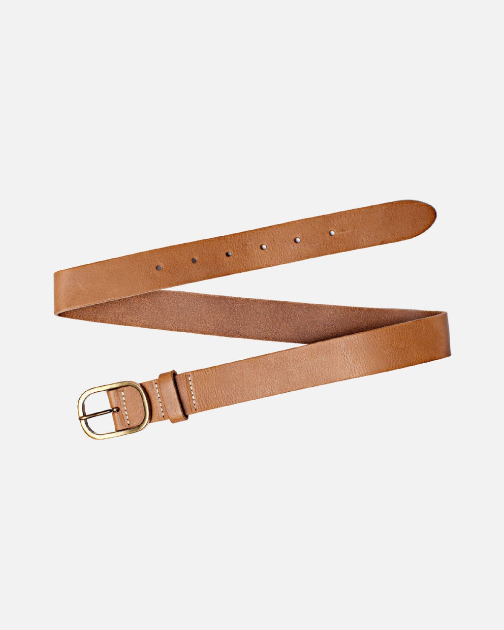 Marin | Gold Oval Buckle Design Statement Leather Belt Women