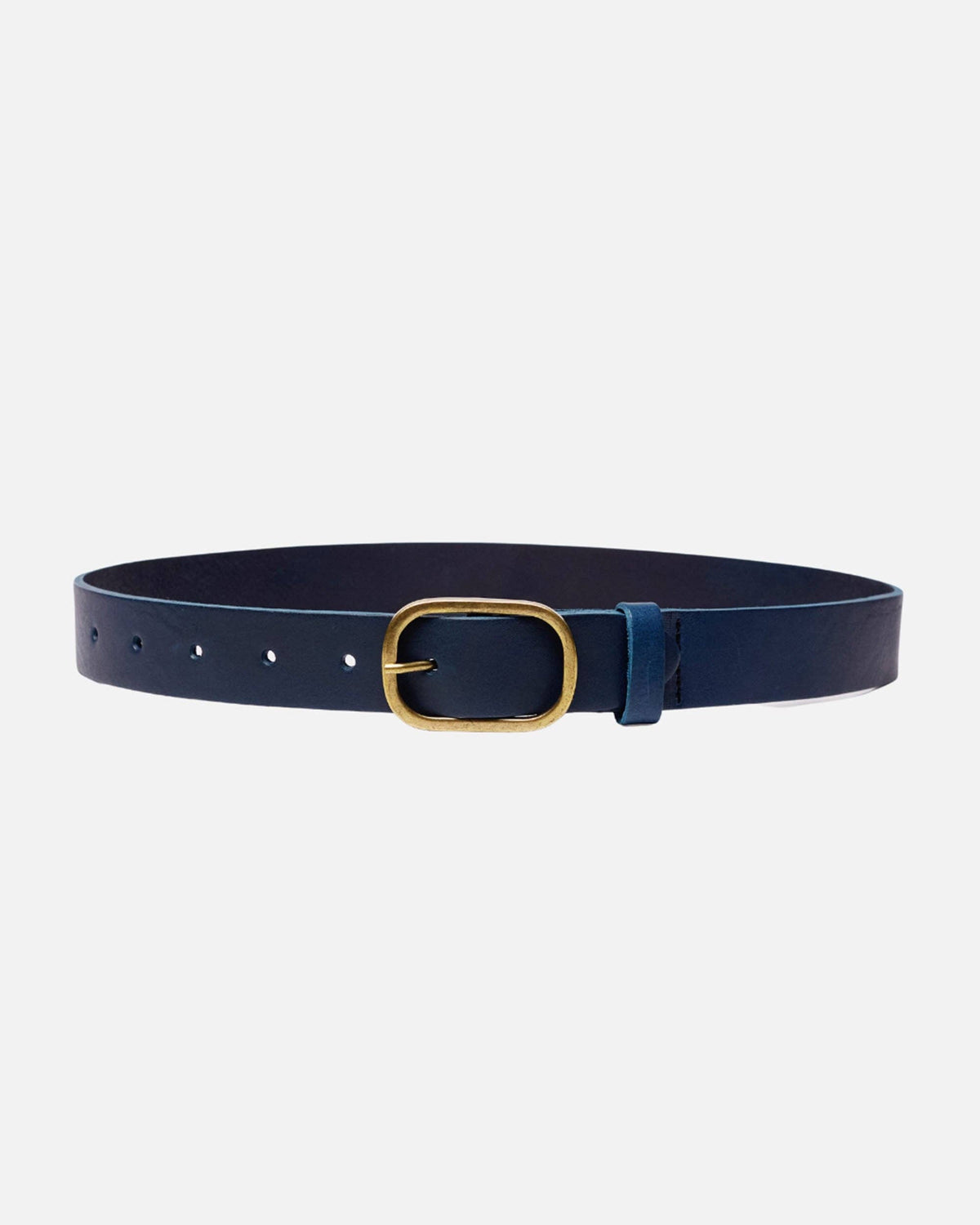 Marin | Gold Oval Buckle Design Statement Leather Belt Women