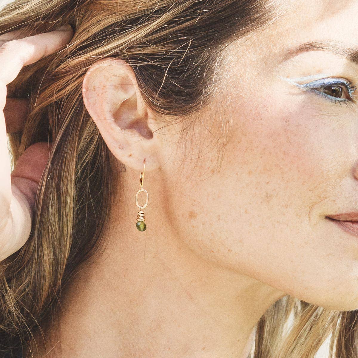 Peridot Bay Little Gemstone Drop Earrings - Gold Filled